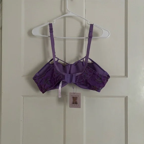 Savage X Fenty Purple Floral Bra - Picture 4 of 4